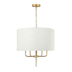 Secret Agent 4 Light Pendant - Painted Gold/White Leather
