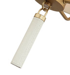 Secret Agent 4 Light Pendant - Painted Gold/White Leather