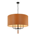 Secret Agent 5 Light Pendant - Black/Camel Leather