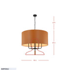 Secret Agent 5 Light Pendant - Black/Camel Leather