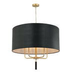 Secret Agent 5 Light Pendant - Painted Gold/Black Leather