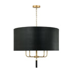 Secret Agent 5 Light Pendant - Painted Gold/Black Leather