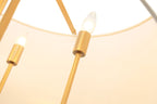 Secret Agent 5 Light Pendant - Painted Gold/White Leather