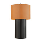 Secret Agent 1 Light Table Lamp - Black/Camel Leather