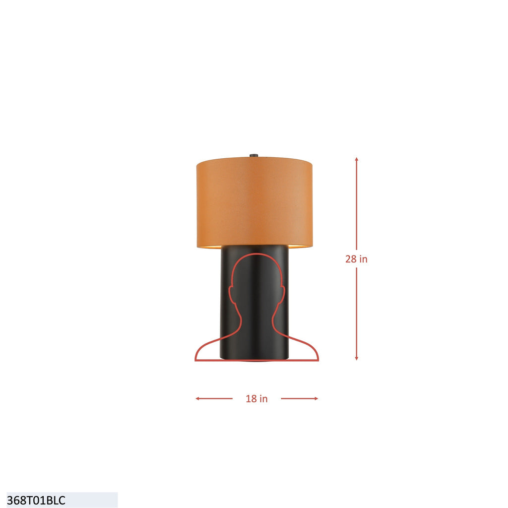 Secret Agent 1 Light Table Lamp - Painted Gold/Black Leather