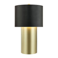 Secret Agent 1 Light Table Lamp - Painted Gold/Black Leather