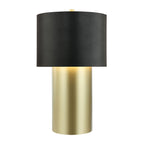 Secret Agent 1 Light Table Lamp - Painted Gold/Black Leather