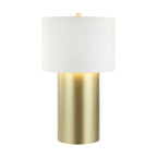 Secret Agent 1 Light Table Lamp - Painted Gold/White Leather