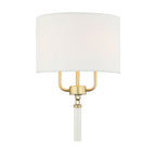 Secret Agent 2 Light Sconce - Painted Gold/White Leather