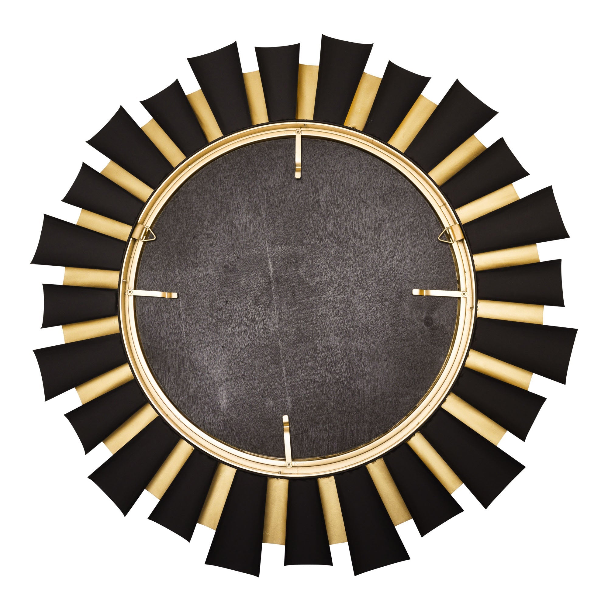 Daphne 36-in   Wall Mirror - Matte Black/French Gold
