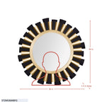 Daphne 36-in   Wall Mirror - Matte Black/French Gold