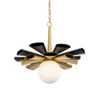 Daphne 1 Light Large Pendant - Matte Black/French Gold