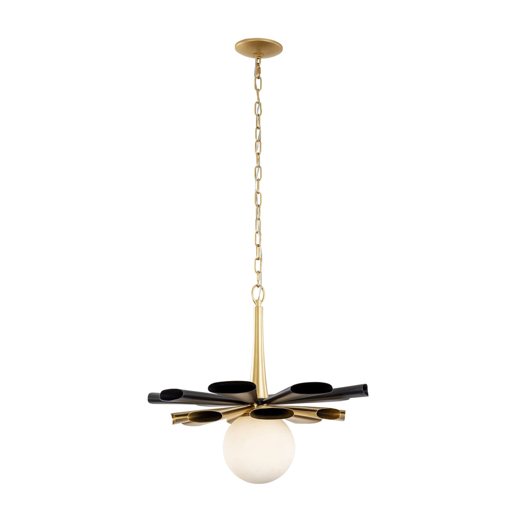 Daphne 1 Light Large Pendant - Matte Black/French Gold