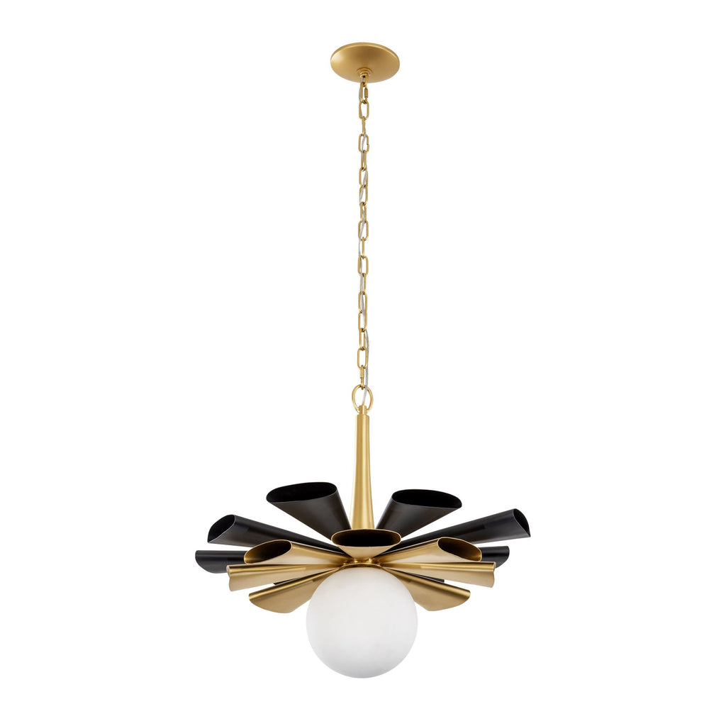 Daphne 1 Light Large Pendant - Matte Black/French Gold