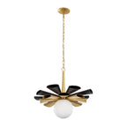 Daphne 1 Light Large Pendant - Matte Black/French Gold