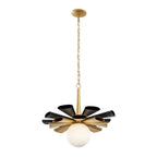 Daphne 1 Light Large Pendant - Matte Black/French Gold