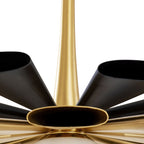 Daphne 1 Light Large Pendant - Matte Black/French Gold
