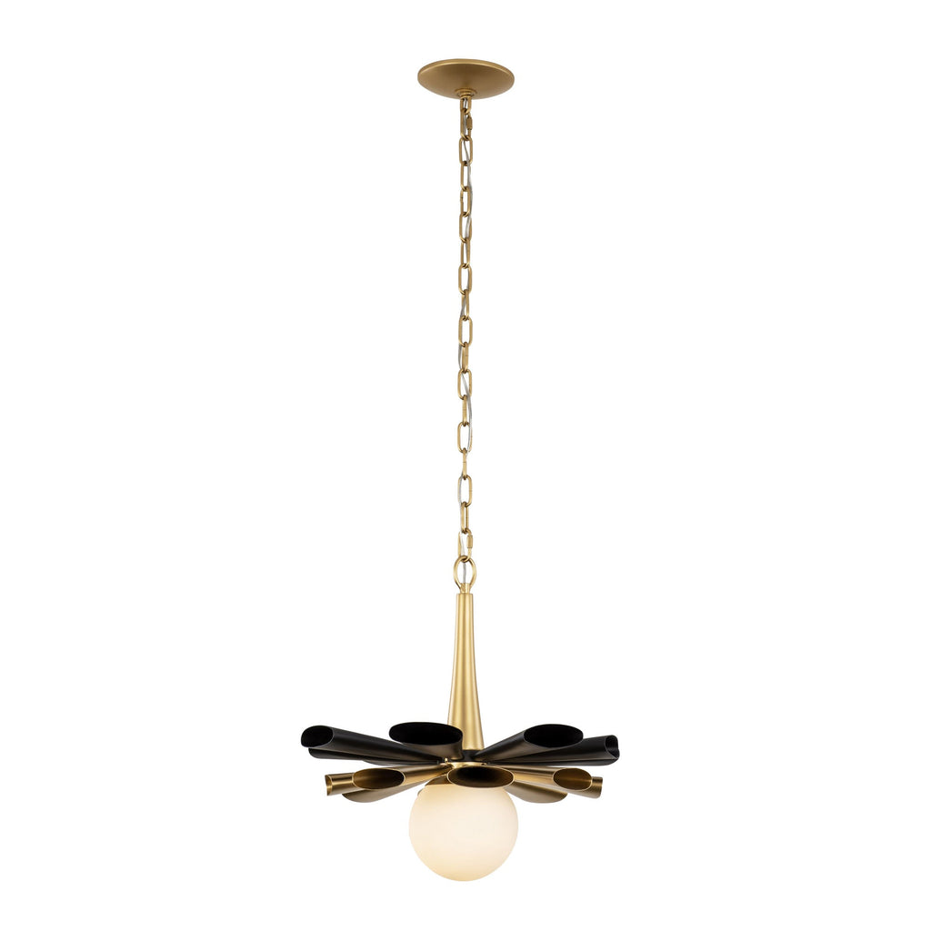 Daphne 1 Light Medium Pendant - Matte Black/French Gold