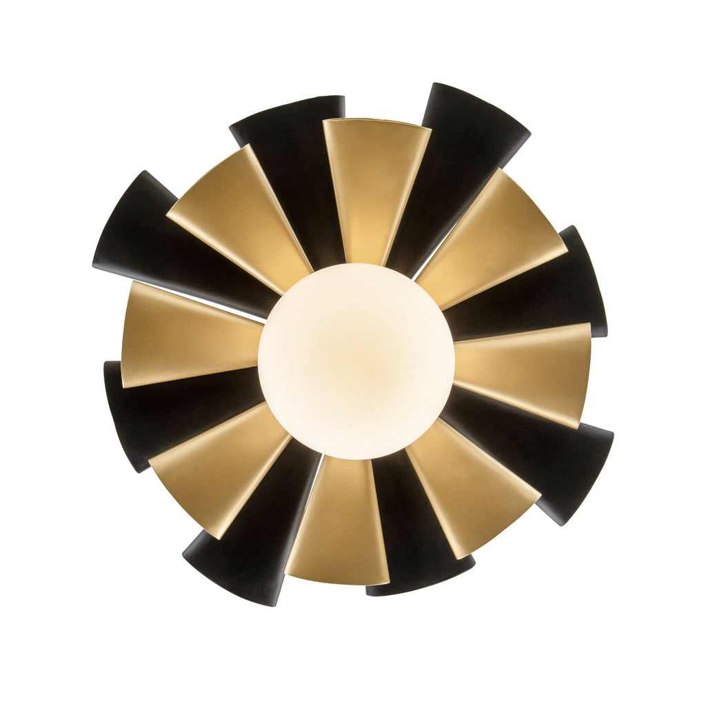 Daphne 1 Light Medium Pendant - Matte Black/French Gold