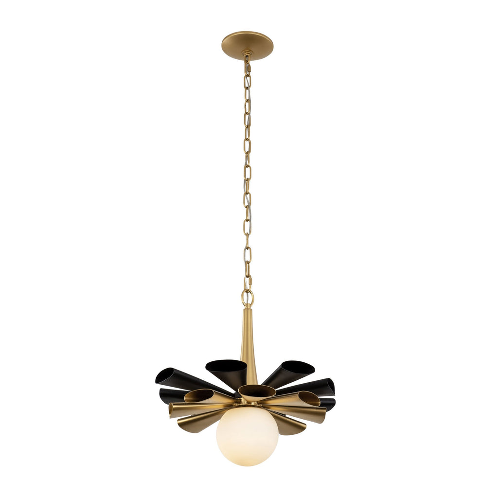 Daphne 1 Light Medium Pendant - Matte Black/French Gold