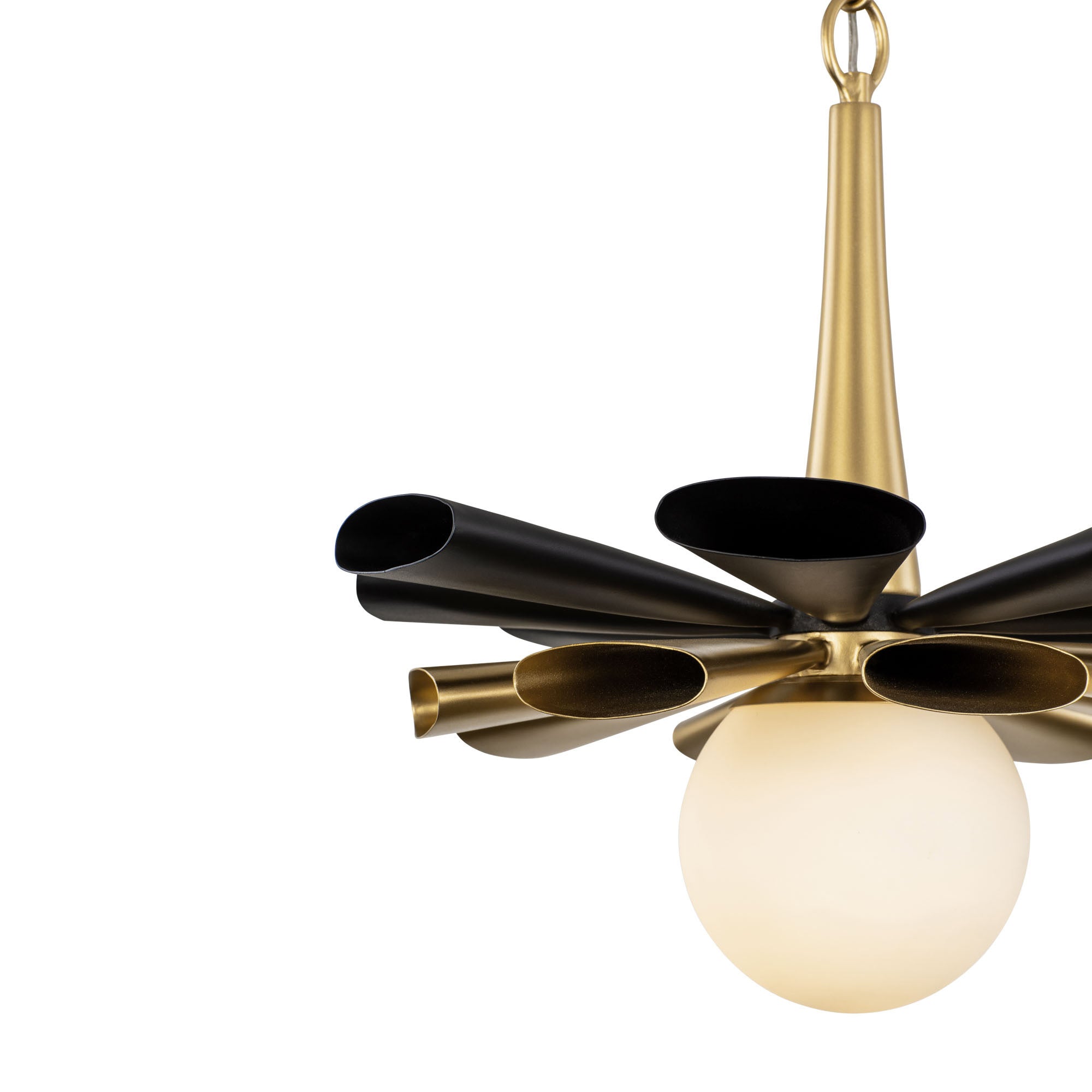 Daphne 1 Light Medium Pendant - Matte Black/French Gold
