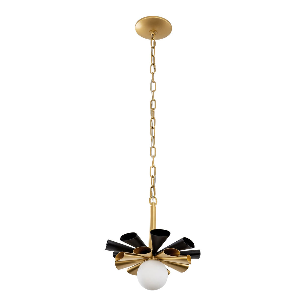Daphne 1 Light Small Pendant - Matte Black/French Gold