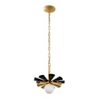 Daphne 1 Light Small Pendant - Matte Black/French Gold