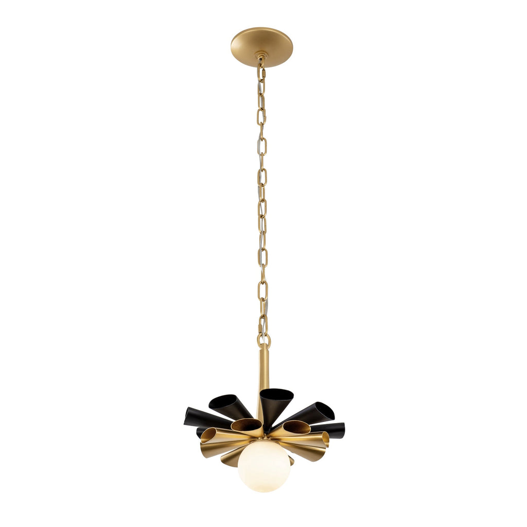 Daphne 1 Light Small Pendant - Matte Black/French Gold