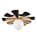 Daphne 1 Light Large Convertible Flush Mount/Sconce - Matte Black/French Gold