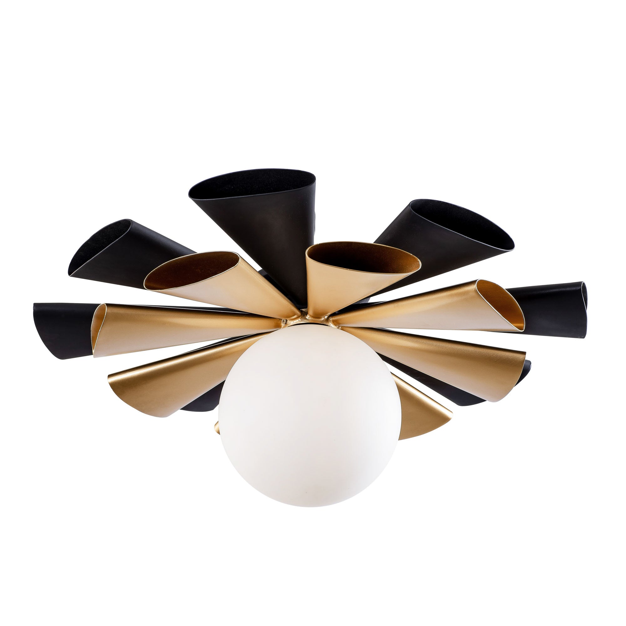 Daphne 1 Light Large Convertible Flush Mount/Sconce - Matte Black/French Gold
