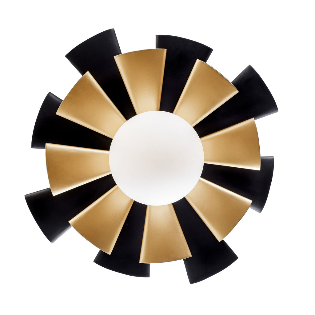 Daphne 1 Light Large Convertible Flush Mount/Sconce - Matte Black/French Gold