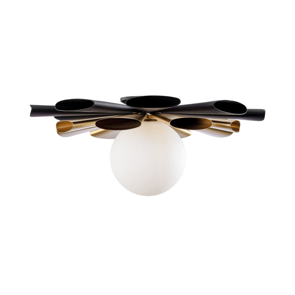 Daphne 1 Light Large Convertible Flush Mount/Sconce - Matte Black/French Gold