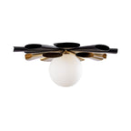 Daphne 1 Light Large Convertible Flush Mount/Sconce - Matte Black/French Gold