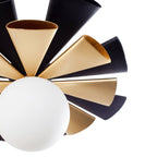 Daphne 1 Light Large Convertible Flush Mount/Sconce - Matte Black/French Gold