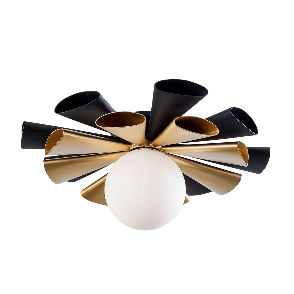 Daphne 1 Light Medium Convertible Flush Mount/Sconce - Matte Black/French Gold