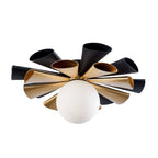 Daphne 1 Light Medium Convertible Flush Mount/Sconce - Matte Black/French Gold