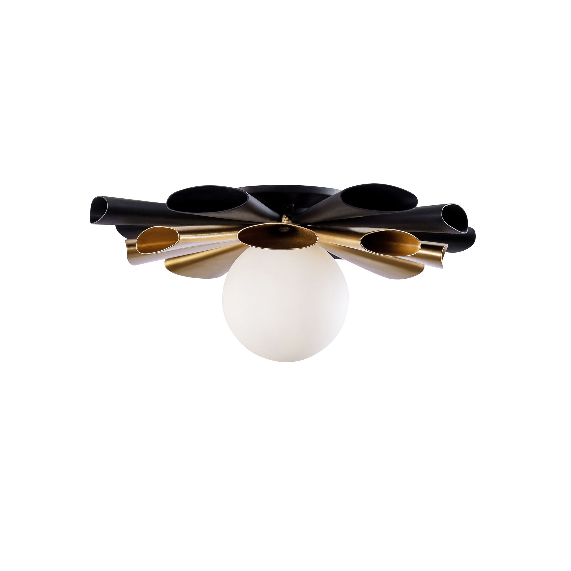 Daphne 1 Light Medium Convertible Flush Mount/Sconce - Matte Black/French Gold