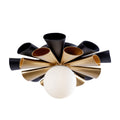 Daphne 1 Light Small Convertible Flush Mount/Sconce - Matte Black/French Gold