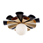 Daphne 1 Light Small Convertible Flush Mount/Sconce - Matte Black/French Gold