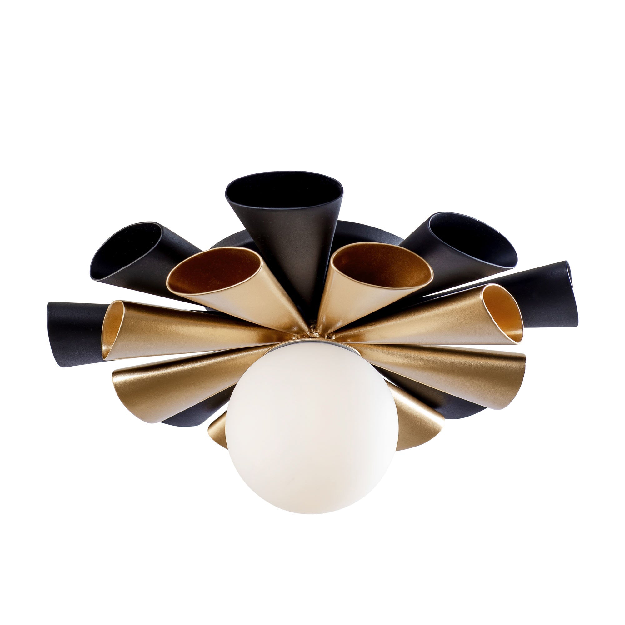 Daphne 1 Light Small Convertible Flush Mount/Sconce - Matte Black/French Gold