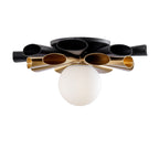 Daphne 1 Light Small Convertible Flush Mount/Sconce - Matte Black/French Gold