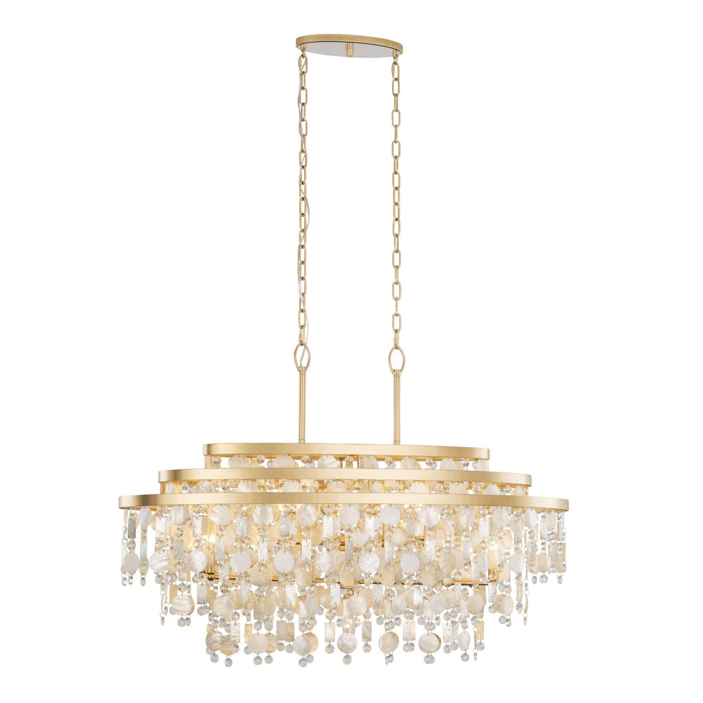 Kalani 9 Light Linear Pendant - French Gold