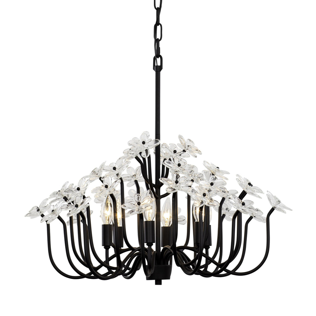 Wildflower 6 Light Chandelier - Matte Black