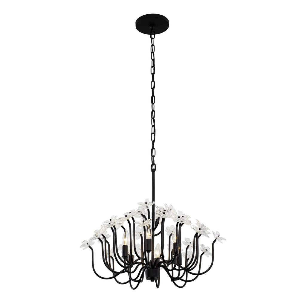 Wildflower 6 Light Chandelier - Matte Black