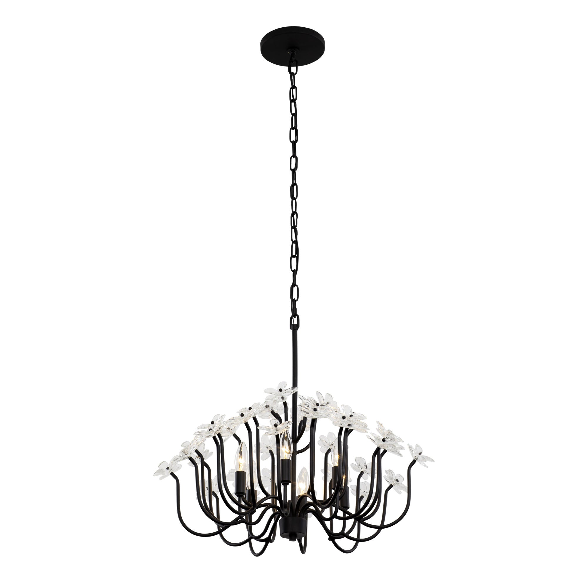 Wildflower 6 Light Chandelier - Matte Black