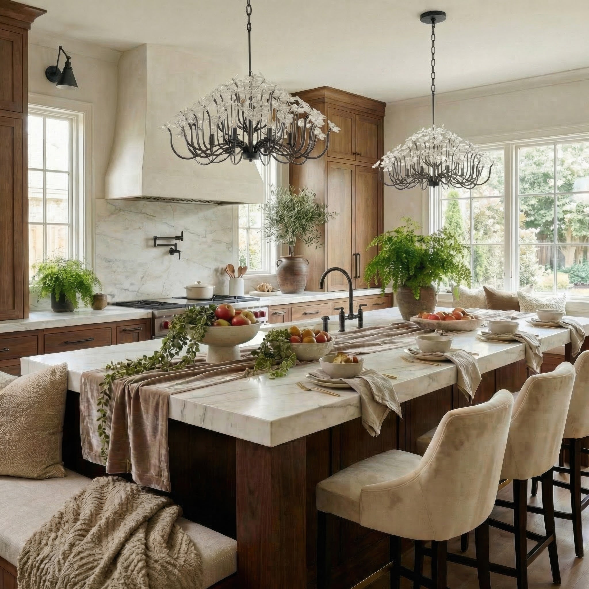 Wildflower 6 Light Chandelier - Matte Black