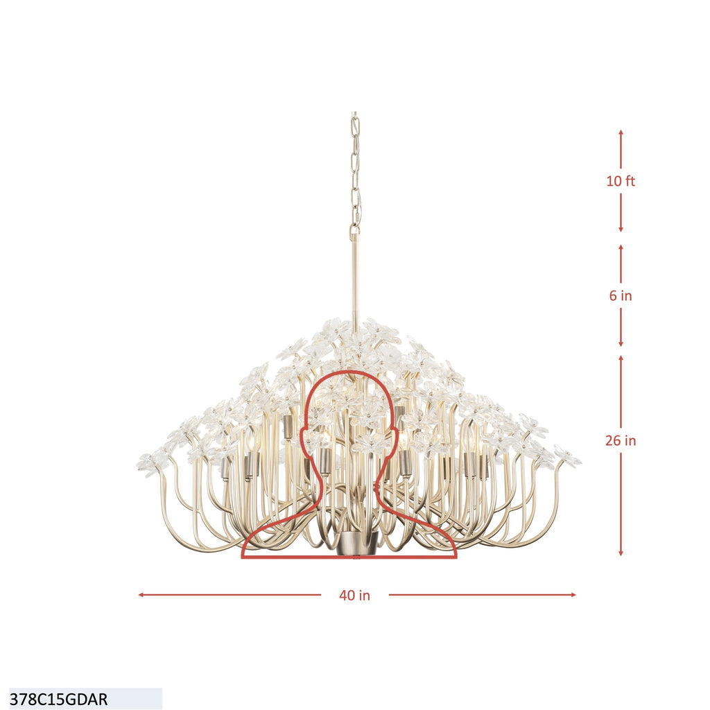 Wildflower 15 Light Chandelier - Matte Black
