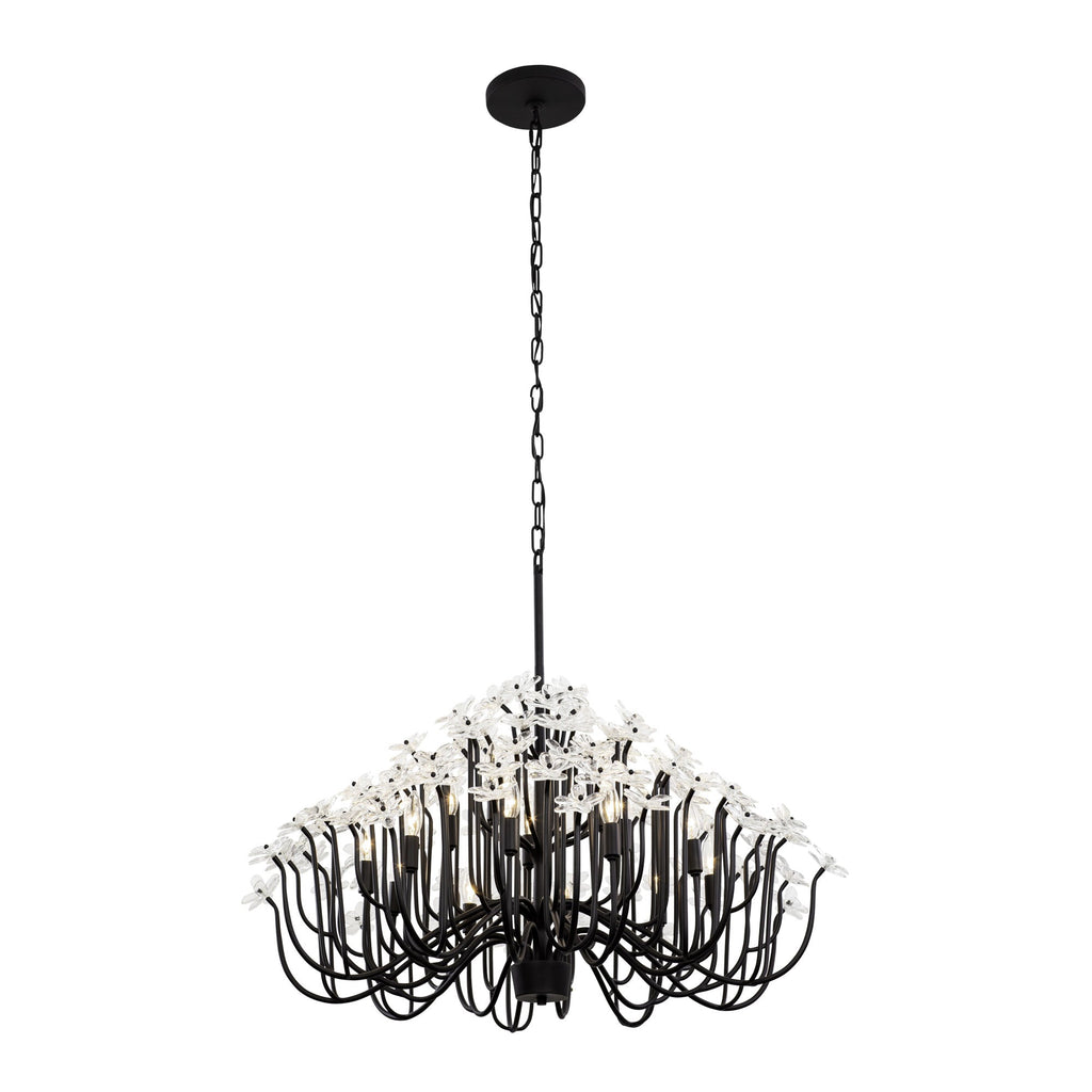 Wildflower 15 Light Chandelier - Matte Black