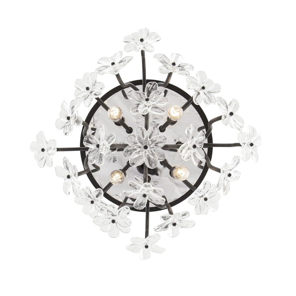 Wildflower 4 Light Semi-Flush - Matte Black