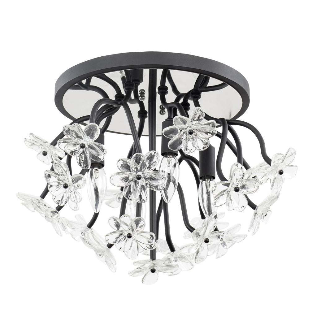 Wildflower 4 Light Semi-Flush - Matte Black